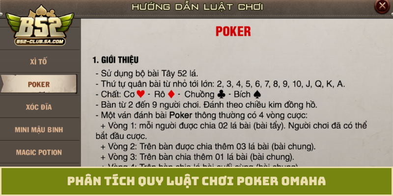 Phân tích quy luật chơi Poker Omaha