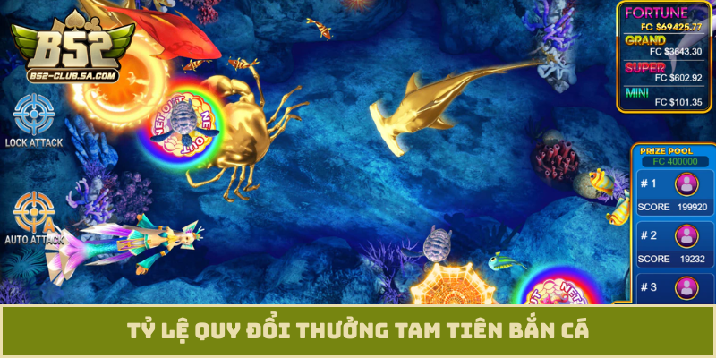 Tỷ lệ quy đổi thưởng Tam tiên bắn cá