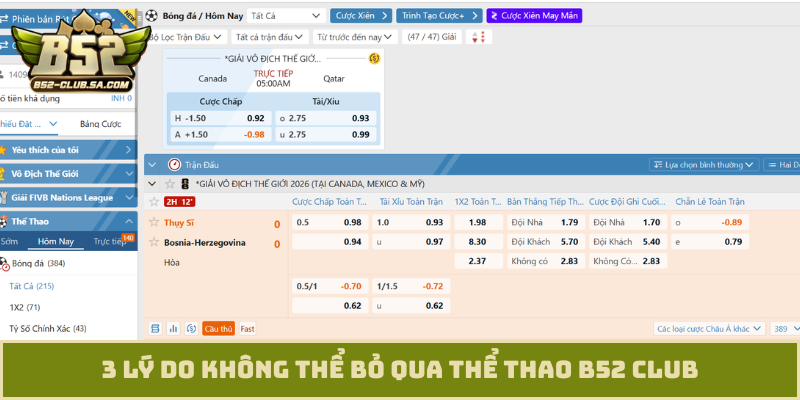 3 lý do không thể bỏ qua thể thao B52 Club