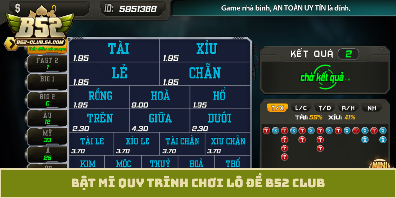 Bật mí quy trình chơi lô đề B52 Club